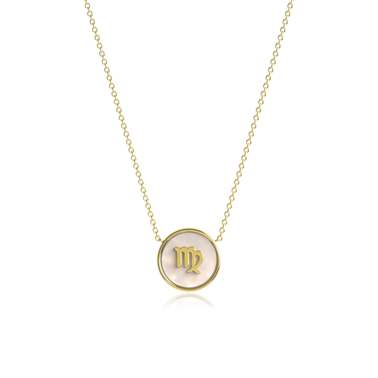 18k Gold Plate Pearl Zodiac Necklace SS25N002G