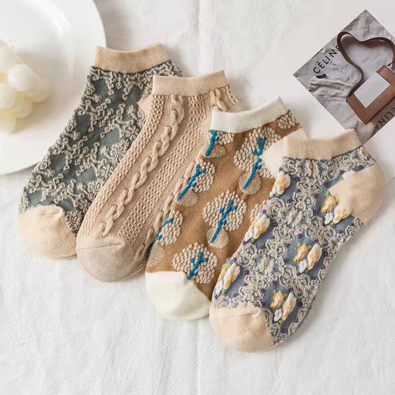 Harajuku Retro Embroidery Spring Kawaii Cute Socks