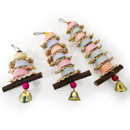 Parrot Calcium Supplement Bite Grinding Stone Bite String Straw Corn Husk Toy