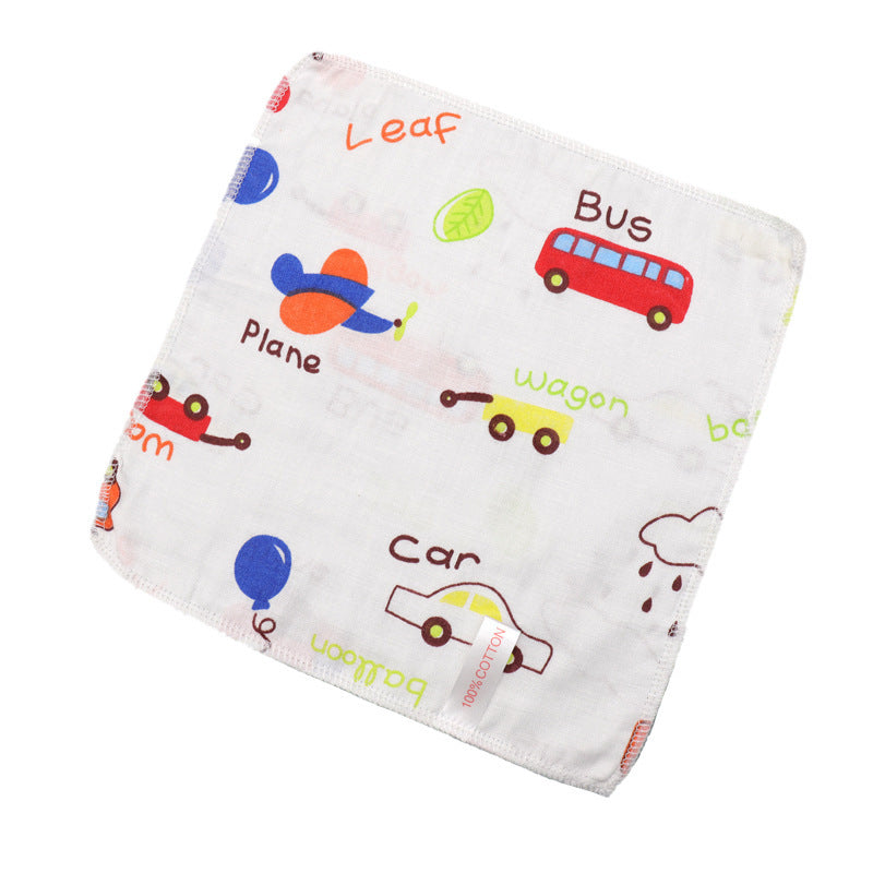 35x35 High Density Double Layer Cartoon Cotton Gauze Square Towel For Infants And Babies