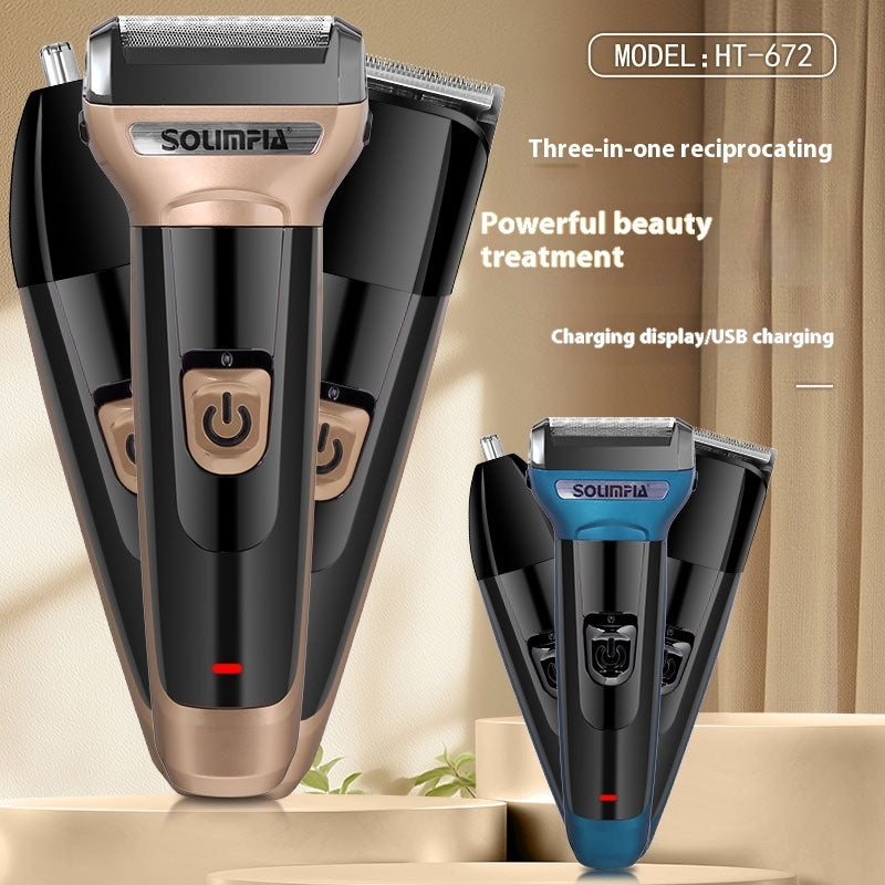 Three-in-one Electric Shaver Reciprocating Shaver Hair Clipper