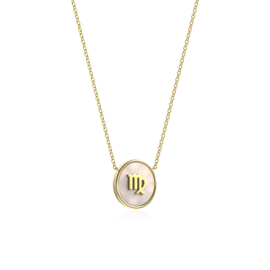 18k Gold Plate Pearl Zodiac Necklace SS25N002G
