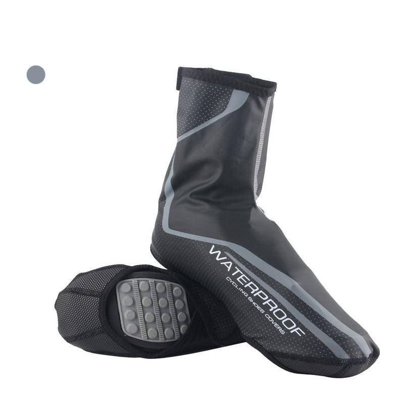 Factory PU Windproof Waterproof Shoes Set Lock Shoe Cover Winter Warm Fabric Mountain Bike Riding Waterproof Shoe Cover