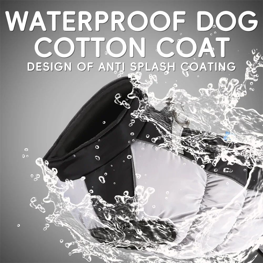 Pet Big Dog Jacket With Harness Winter Warm Dog Clothing Labrador Waterproof Big Dog Coat Chihuahua French Costume