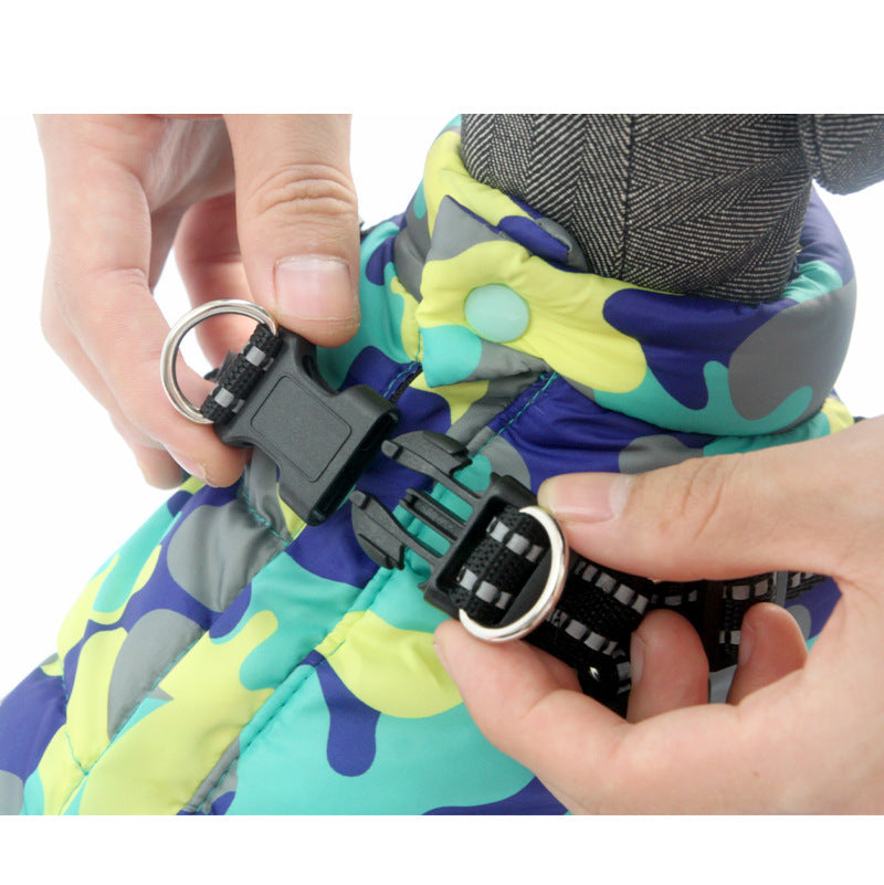 Pet Dog Jacket With Lace Up Winter Warm Puppy Costume Odd