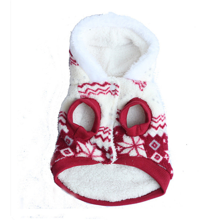 Dog two-tone snowflake coat