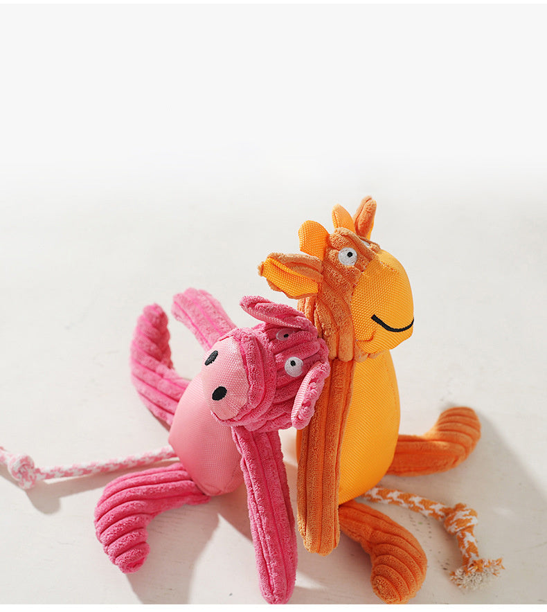 New Pet Dog Plush Sounding Cartoon Cow Cartoon Pig Animal, Bite-resistant Pet Toys