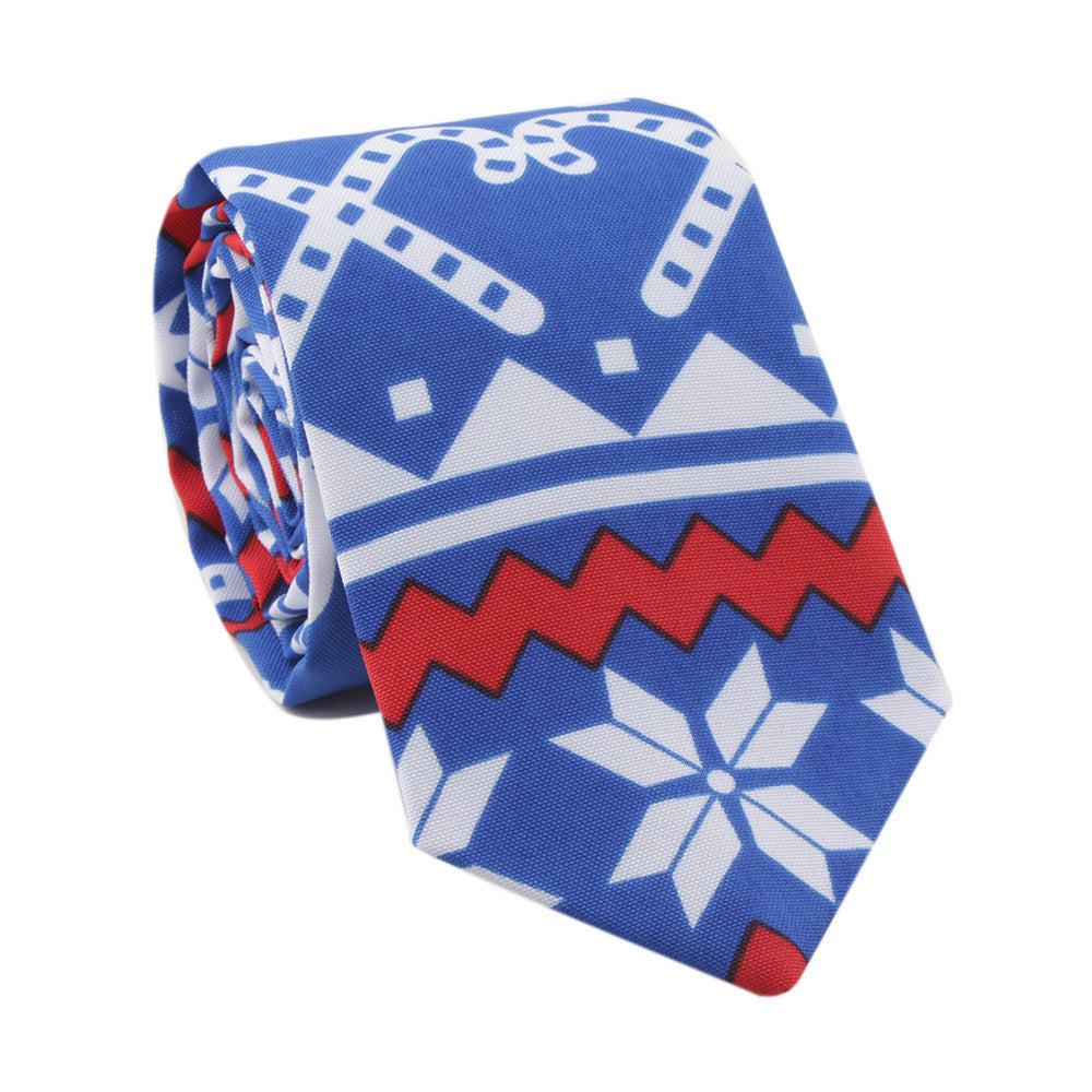 Santa Claus Style Sika Deer Christmas Tree Tie