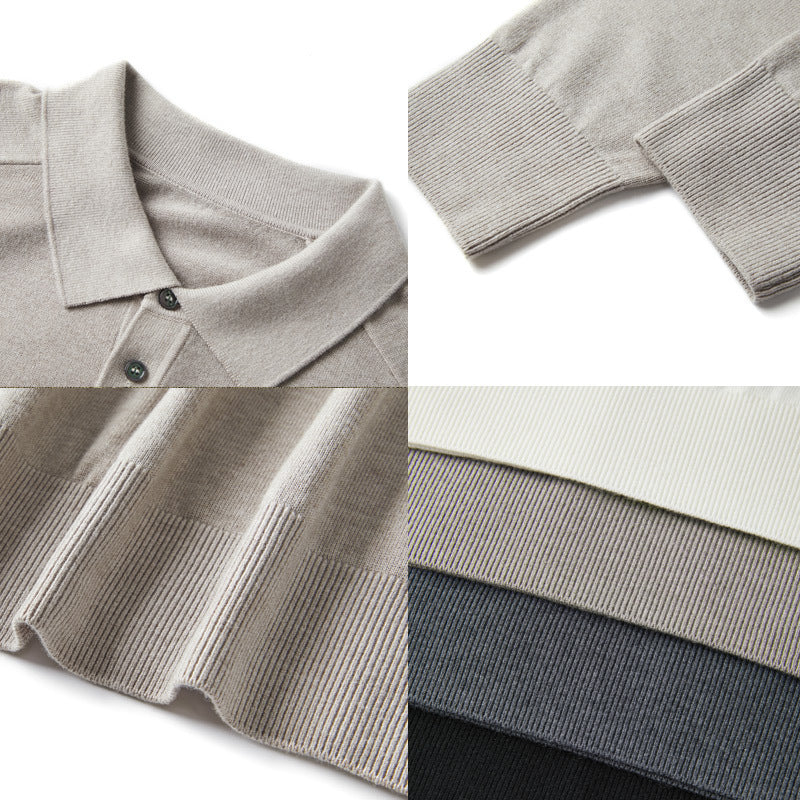 Men's Long-sleeved Sweater Lapel Comfortable All-match Sweater