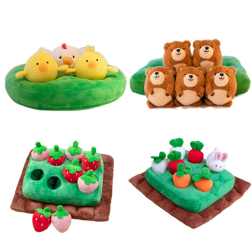 Pet Pull Radish Chick Gopher Hide And Seek Plush Toy