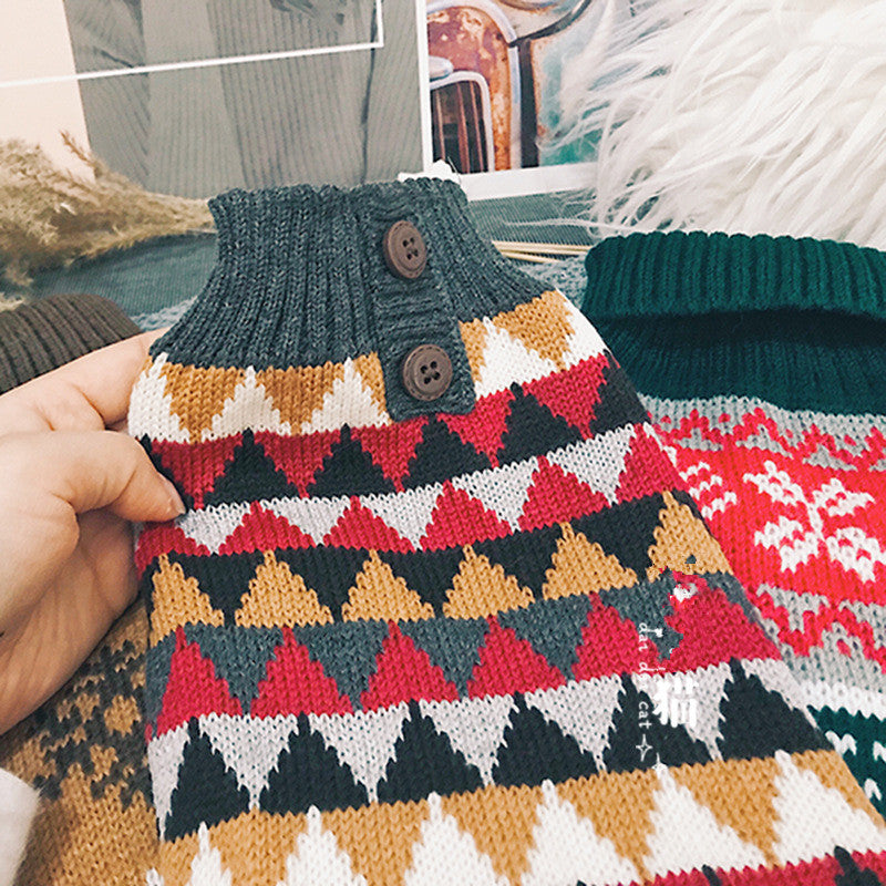 New Dog Teddy Christmas Snowflake Casual Cat Clothes