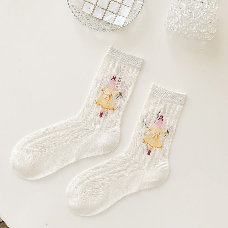 Ladies Korean Style Ins Trendy Hollow Tube Socks