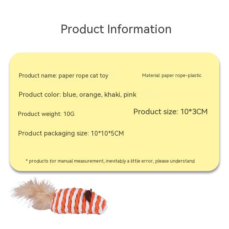Pet Supplies Sound Grinding Feather Paper String Mouse Toy