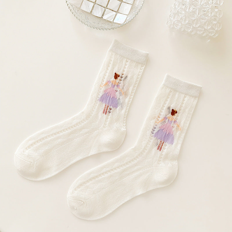 Ladies Korean Style Ins Trendy Hollow Tube Socks