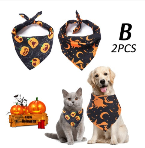 New Halloween Pet Drool Dog Triangle Scarf