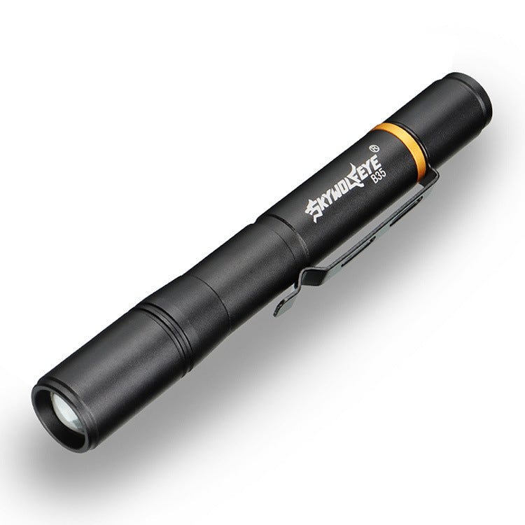 Mini-portable LED Pen-shaped Strong Light Flashlight White Yellow Light Pen