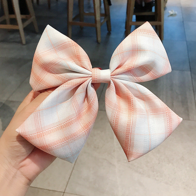 Girl's Plaid Bow Hairpin