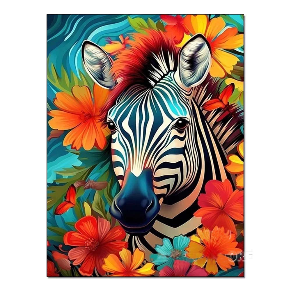 DIY Handmade Diamond Painting With Colorful Animals And Full Diamonds