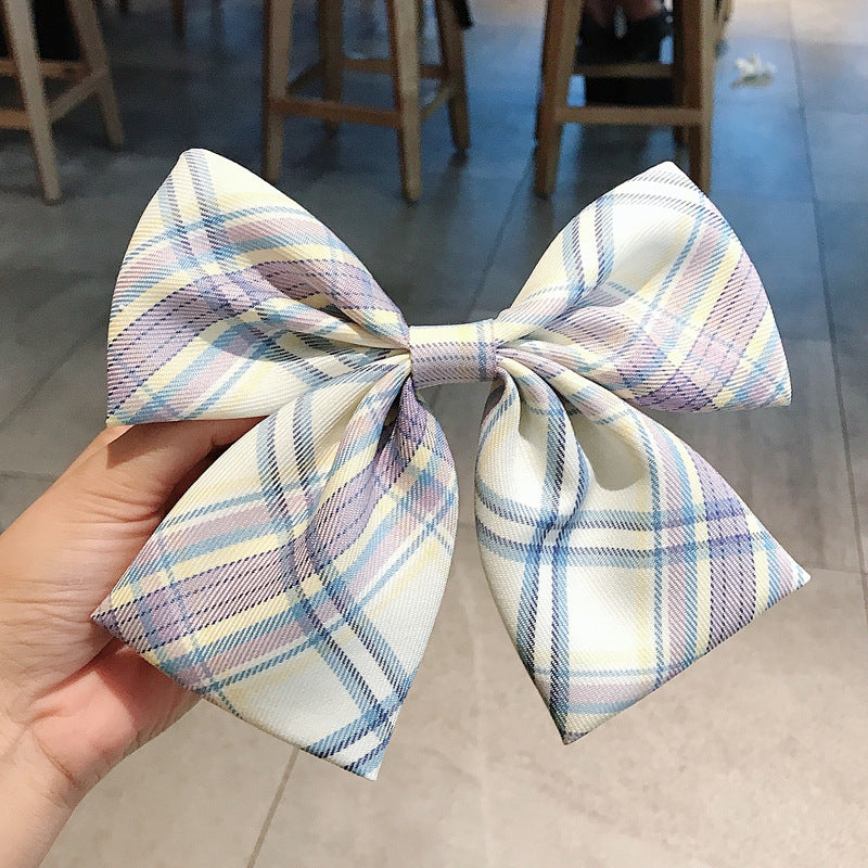 Girl's Plaid Bow Hairpin