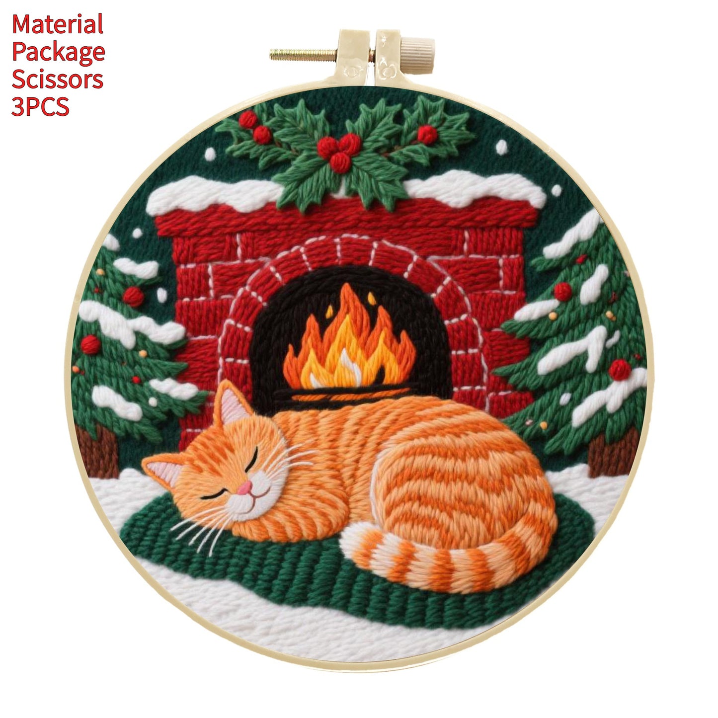 Cat Handmade Embroidery Diy Material Package
