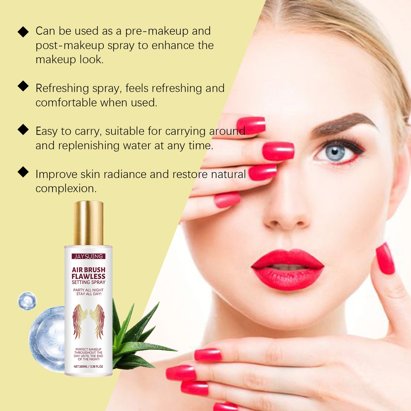 Moisturizing Setting Spray Natural And Easy To Remove Moisturizing Long-Lasting Portable Makeup Spray