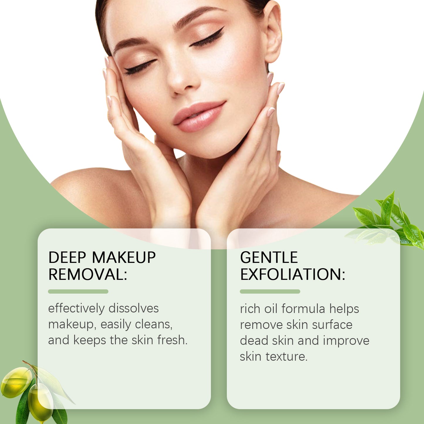 Green Tea Makeup Remover Oil Gently Removes Makeup For Face, Eyes And Lips With Refreshing And Non-Tight Makeup Remover Oil