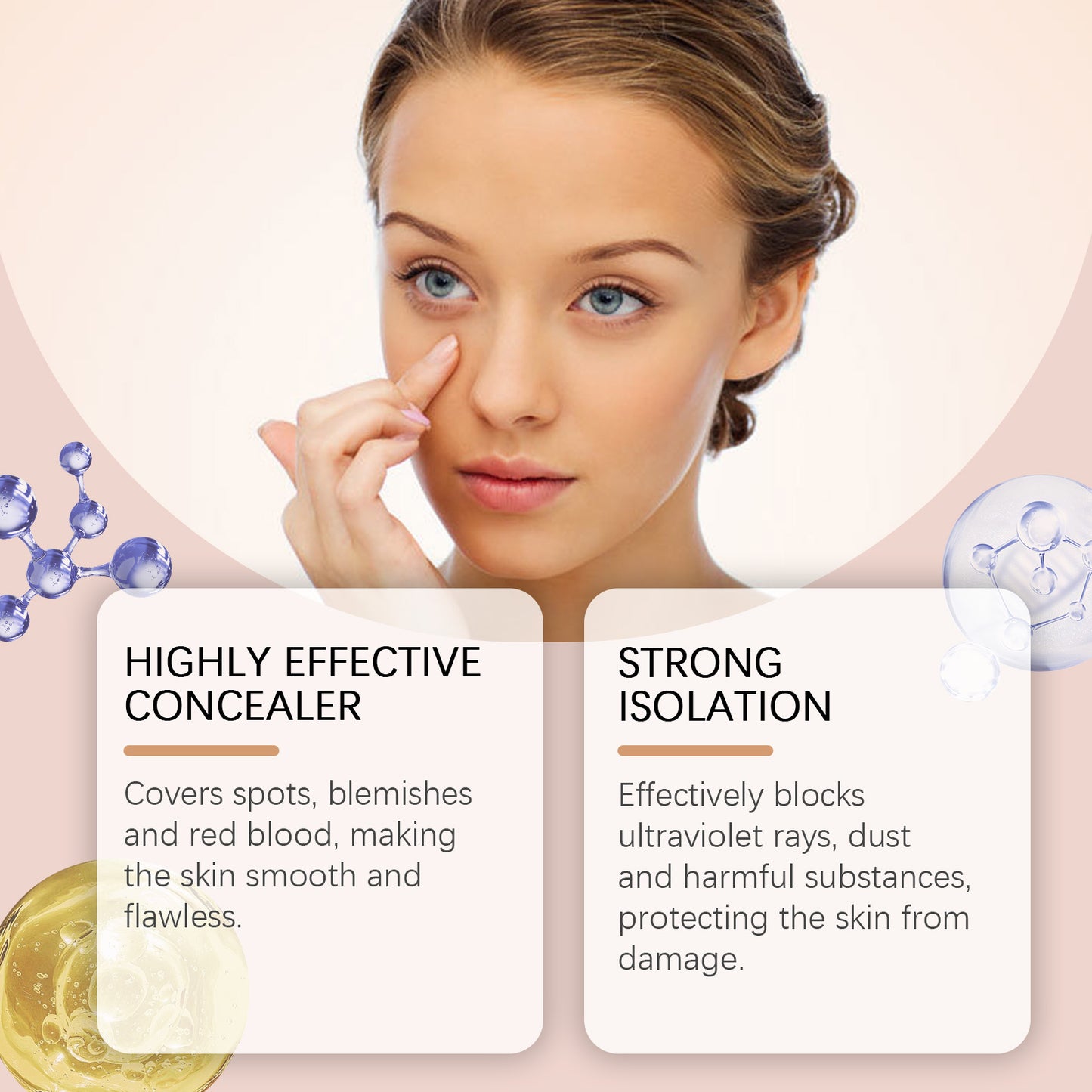 Jaysuing Three-Color Protective Primer, Concealing Primer, Skin Care, Moisturizing, Covering Blemishes, Smoothing And Maintaining Makeup