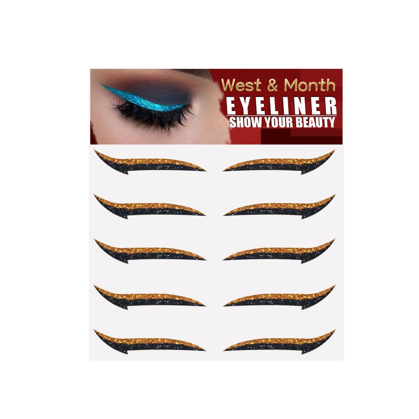West&Month Eyeshadow Stage Makeup Eye Makeup European And American Eyeliner Self-Adhesive Double Eyelid Eye Makeup