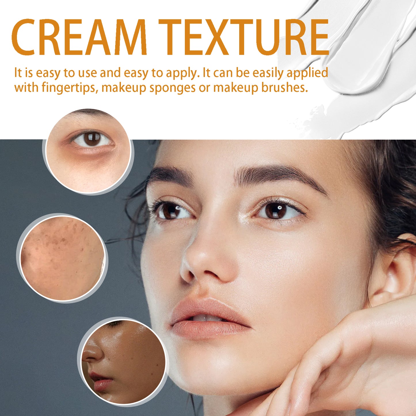 Foundation Cream, Natural Adherence To Non-Greasy Brightening Skin Color Concealer Moisturizing Makeup Cream