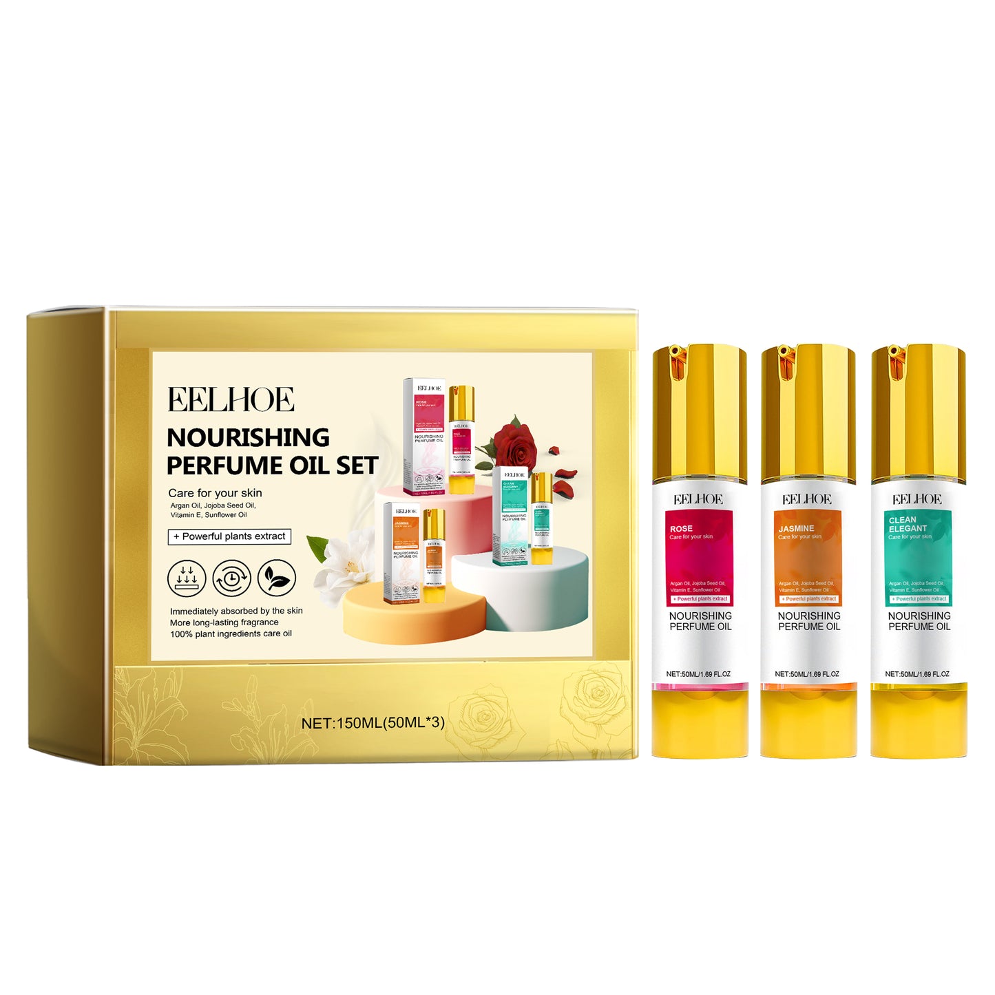 Women's Fresh Charm Perfume Set Women's Fresh Fragrance Lasting Light Scent Fresh Flower Fruit Scent