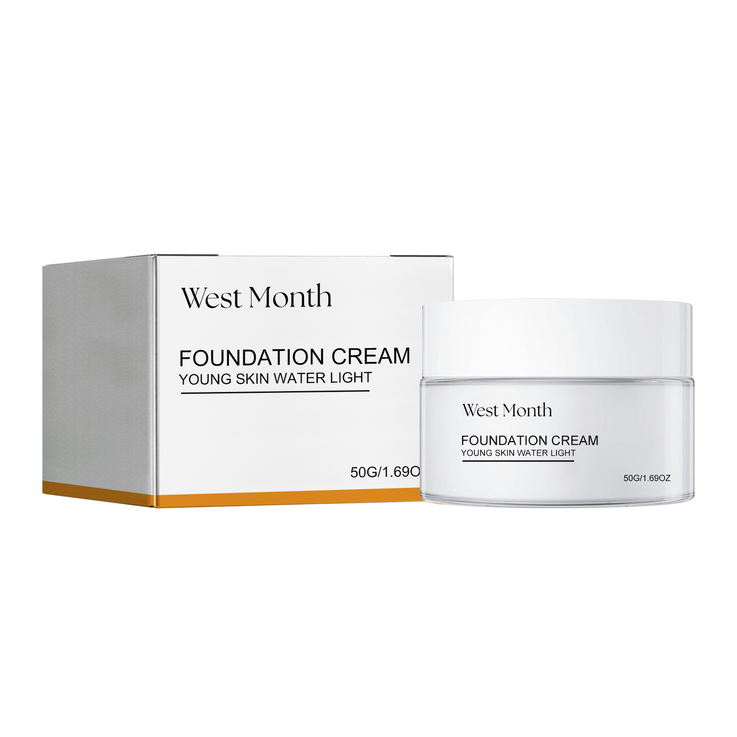 Foundation Cream, Natural Adherence To Non-Greasy Brightening Skin Color Concealer Moisturizing Makeup Cream