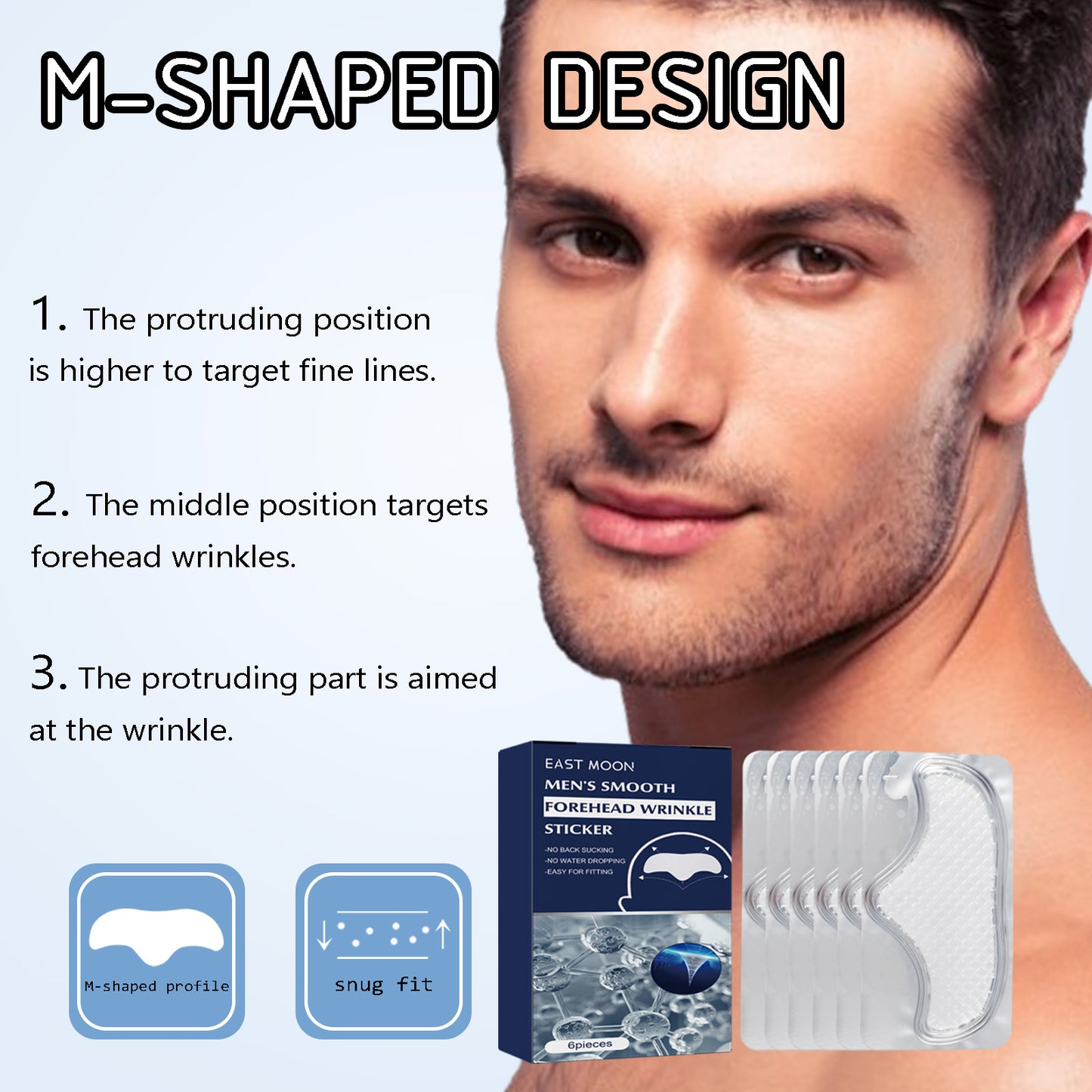 East Moon Anti-Wrinkle Forehead Patch For Men, Firming Forehead And Reducing Fine Lines And Wrinkles