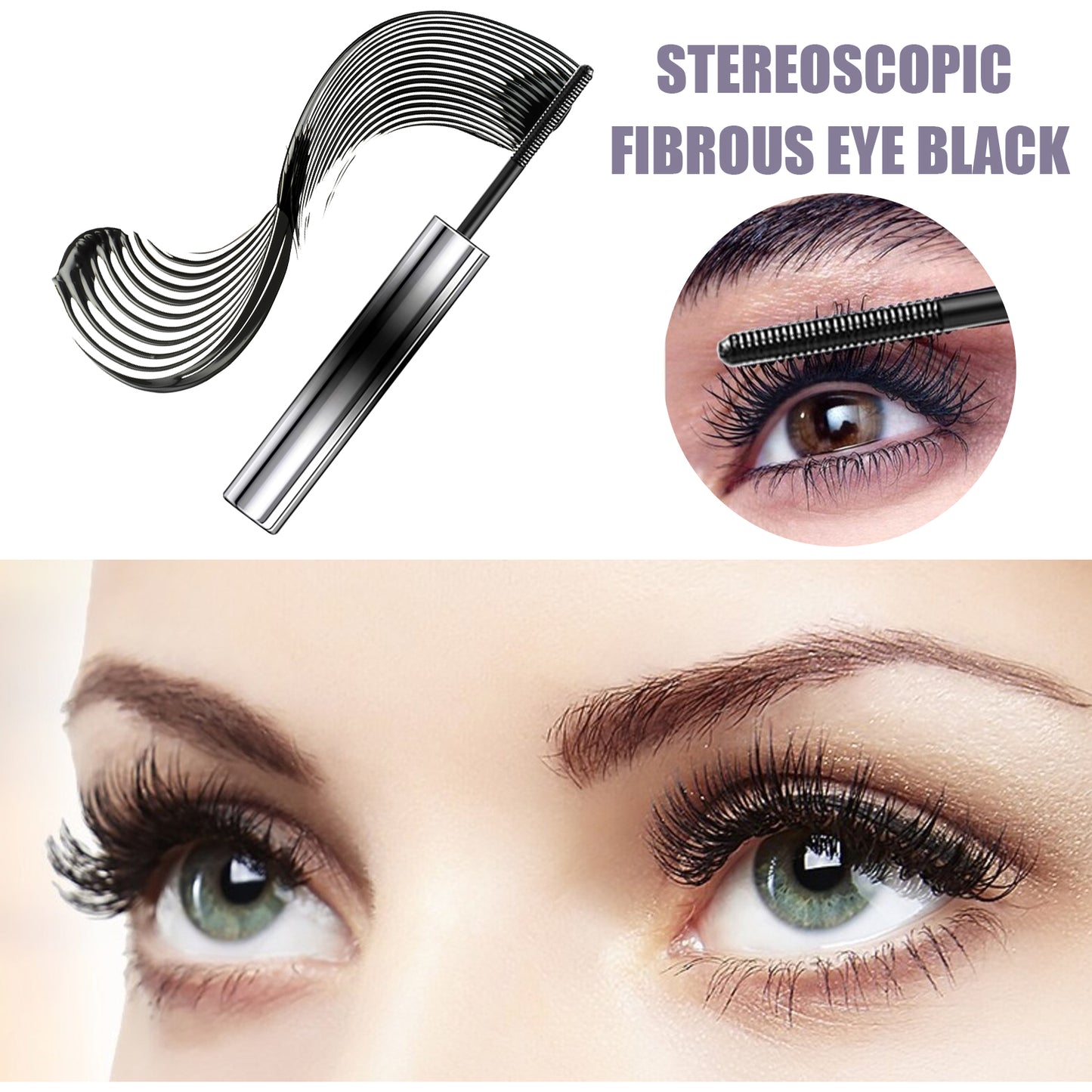 EELHOE Curl Your Mascara, Eyelashes Black Beautiful Natural Thick Sweat-Proof, Not Smudgy, Not Makeup Off Slim Long