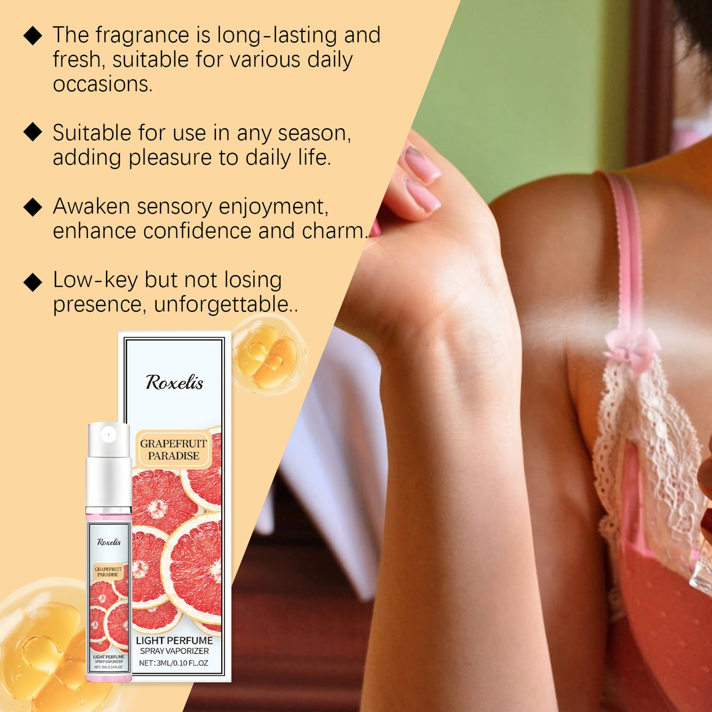 Grapefruit Perfume Spray Natural Fresh Lasting Fragrance Charm Atmosphere Light Fragrance Perfume Spray