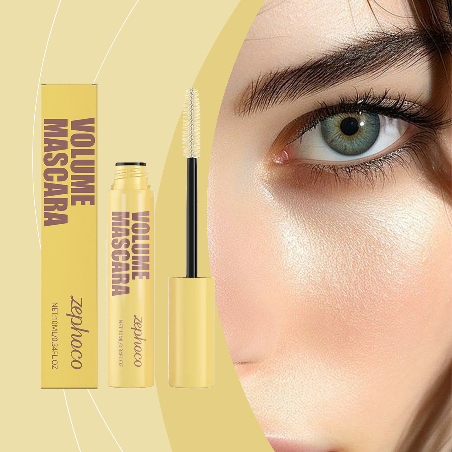 zephoco Thick And Slender Mascara, Mascara Around The Eyes, Natural Without Makeup Smudging, Thick Without Lumps, And Sweat-Proof