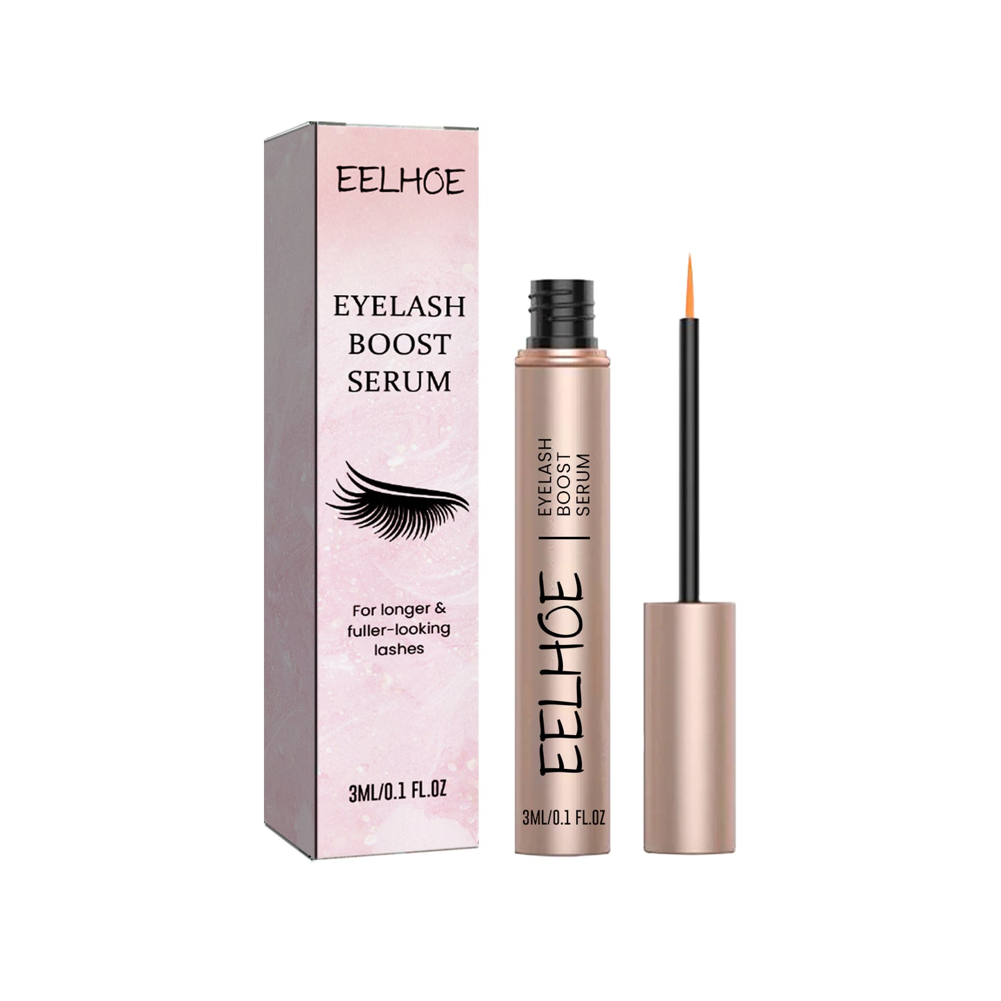 EELHOE Eyelash Boost Serum, Natural Long Black Thick Curling Eyelashes Waterproof And Non-Smudges Durable Mascara