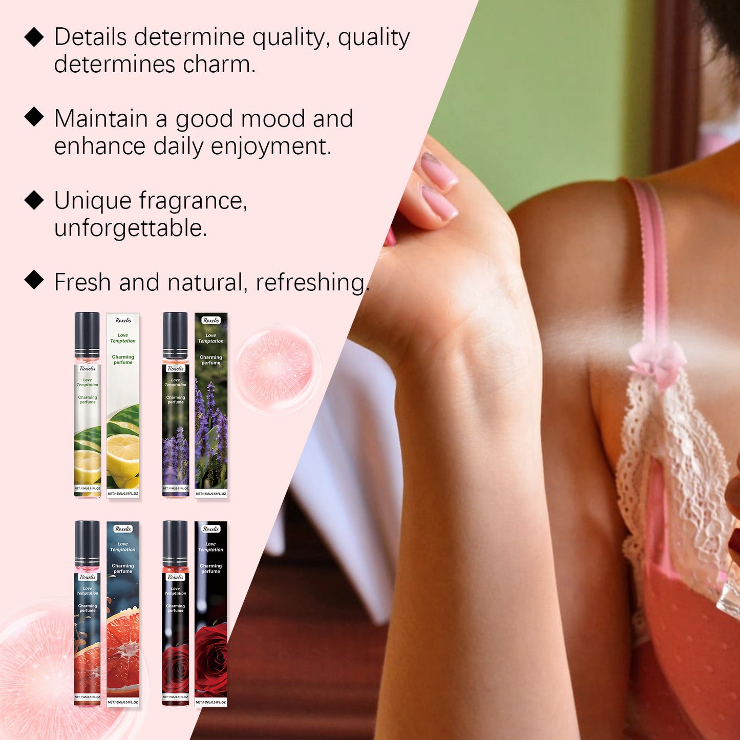 Charm Perfume Series Portable Niche Stay Fragrance Gentle Date Behind The Ear Neck Atmosphere Light Elegant Fresh Perfume