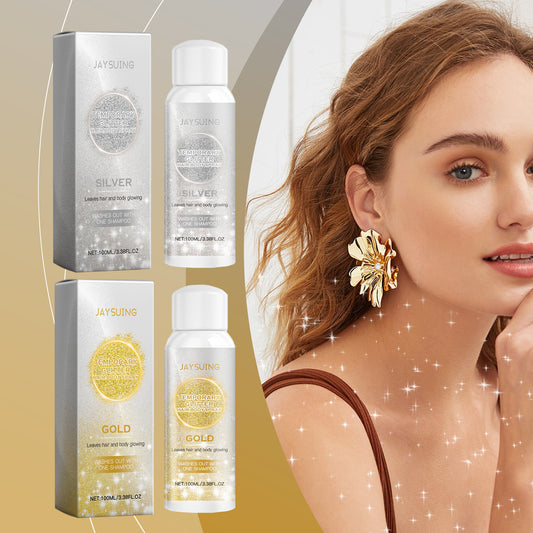 Gold And Silver Glitter Spray Series Long-Lasting Shine Natural Stereoscopic Body Highlight Shine Spray