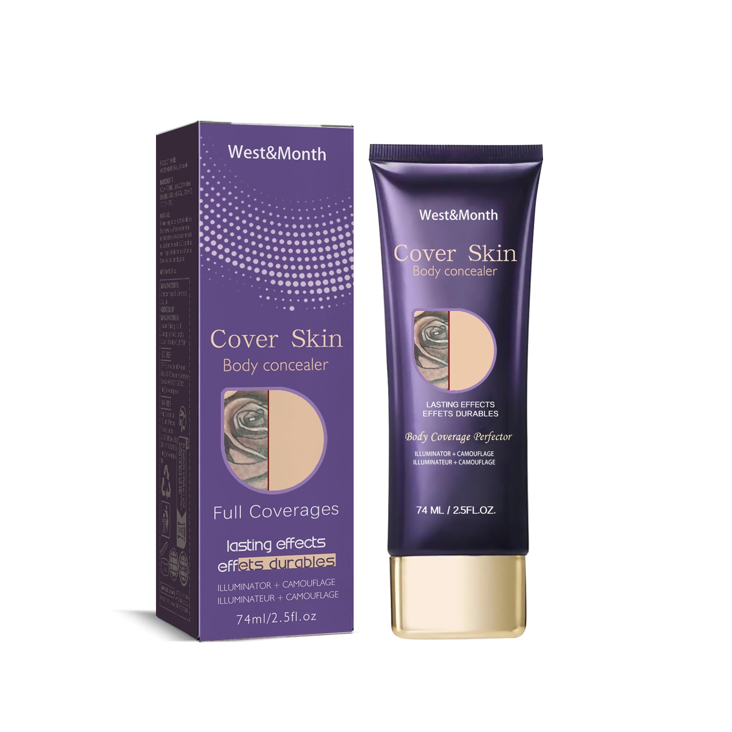 Body Concealer, Waterproof Cover Tattoo Scars Birthmark Invisible Body Concealer