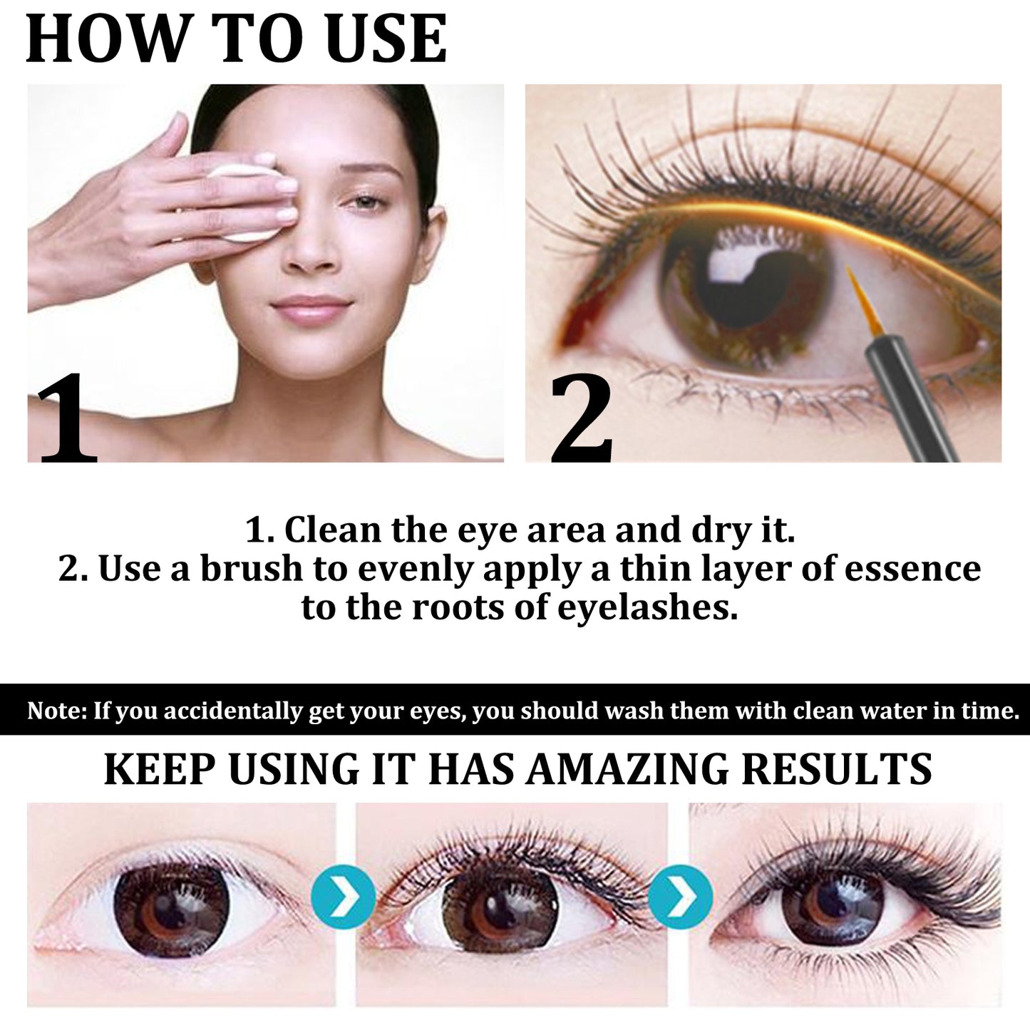 Eyelash Boost Serum, Natural Long Black Thick Curling Eyelashes Waterproof And Non-Smudges Durable Mascara