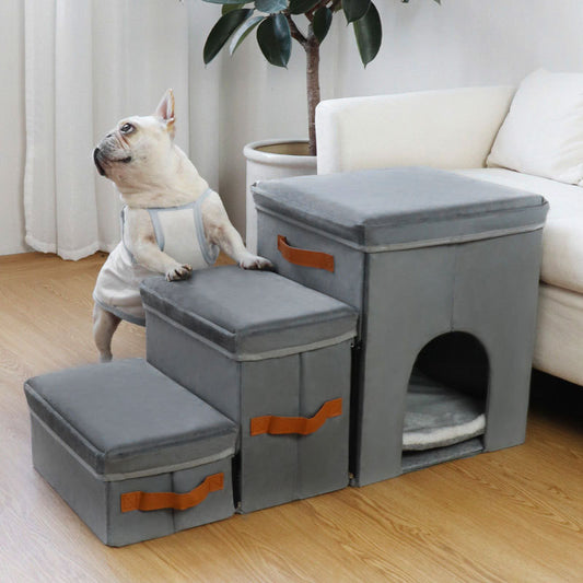 Foldable Pet Storage Stairs Dog Steps Ladder