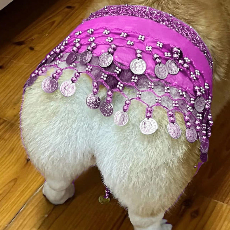 Belly Dance Fart Chain Sequined Waist Chain Enthusiastic Dog Fart Hip Scarf