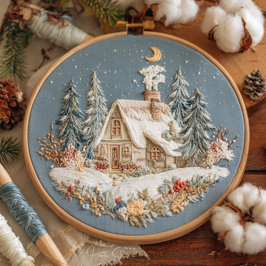 Blue Snow House Christmas Kit Material Package