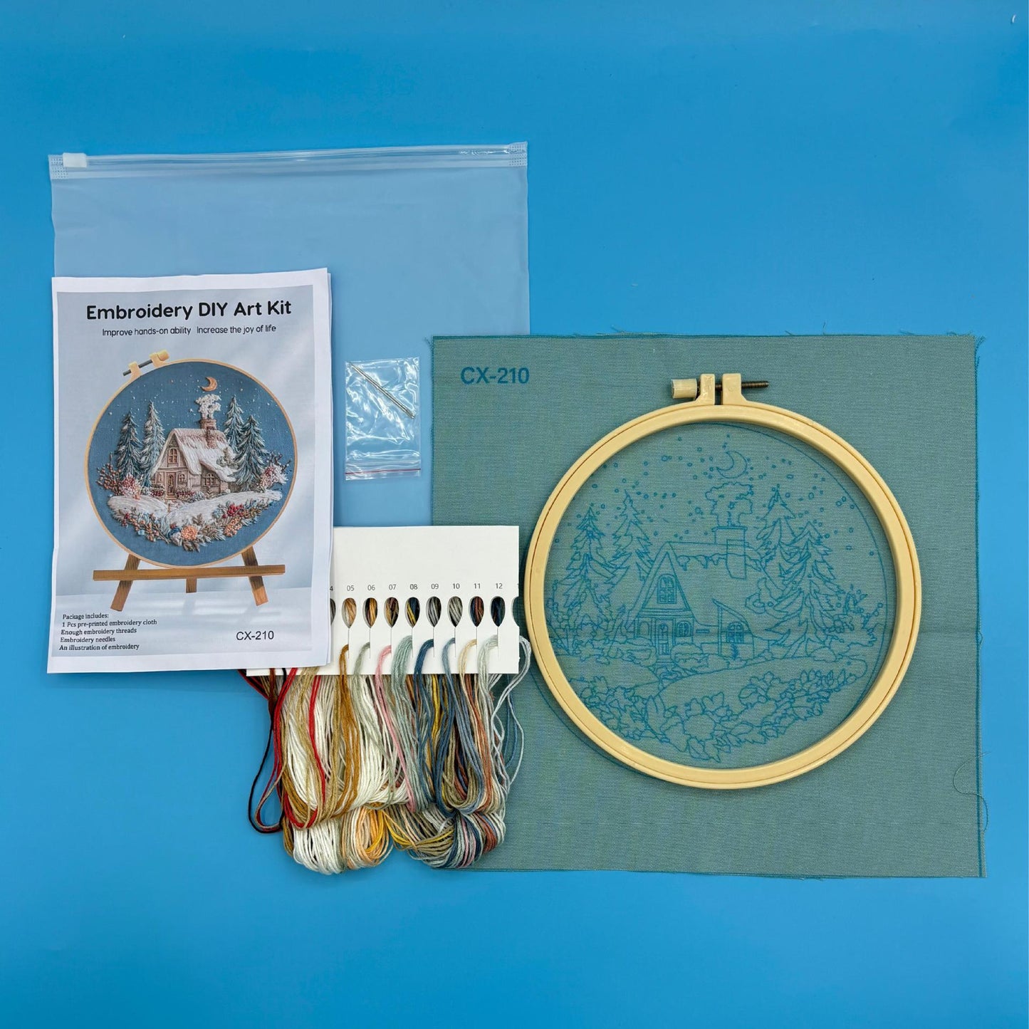 Blue Snow House Christmas Kit Material Package