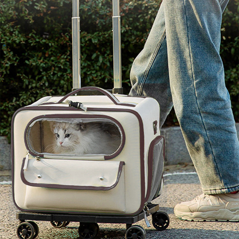 Cat Bag Going Out Pet Trolley Bag Good-looking Anti-stress Cat Backpack