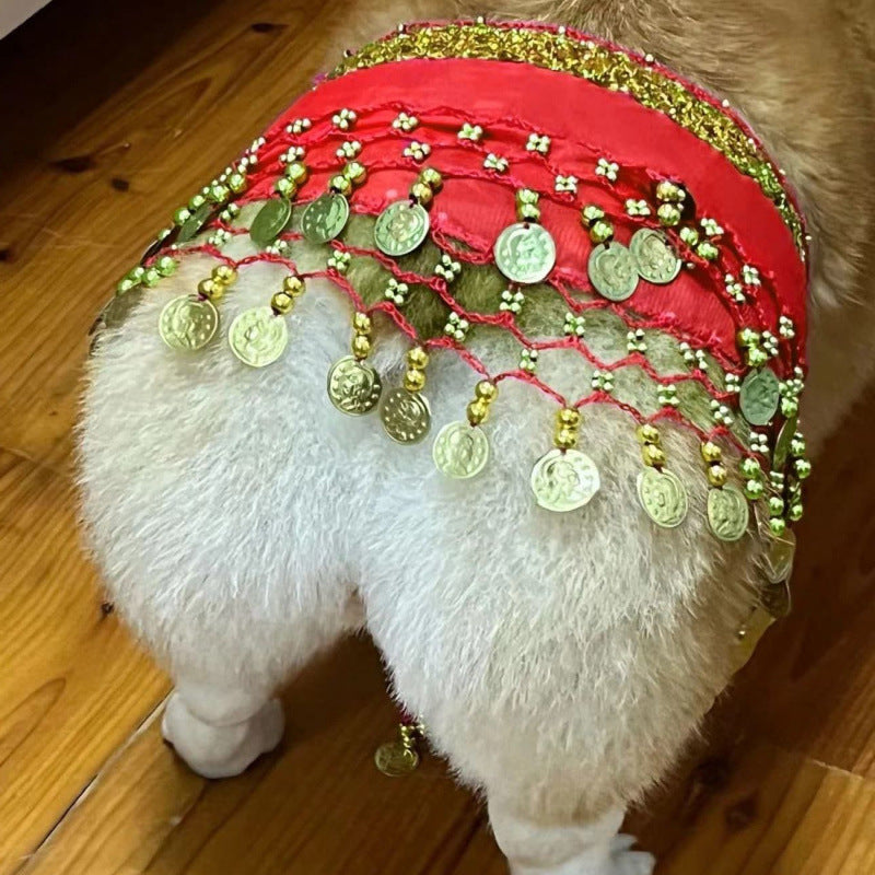Belly Dance Fart Chain Sequined Waist Chain Enthusiastic Dog Fart Hip Scarf