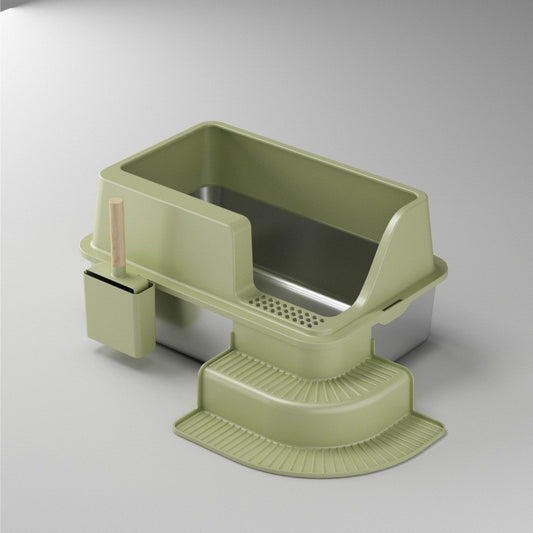 Semi-closed Stainless Steel Litter Box Oversized