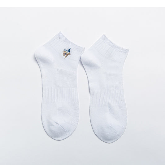 Double Needle Mesh Breathable Cotton Boat Socks
