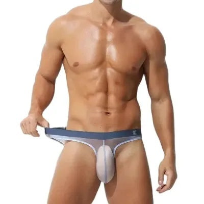Underwear Men's Briefs Transparent Ice Silk Sexy Full Transparent Trendy Men's Personality Narrow Crotch Low Waist New