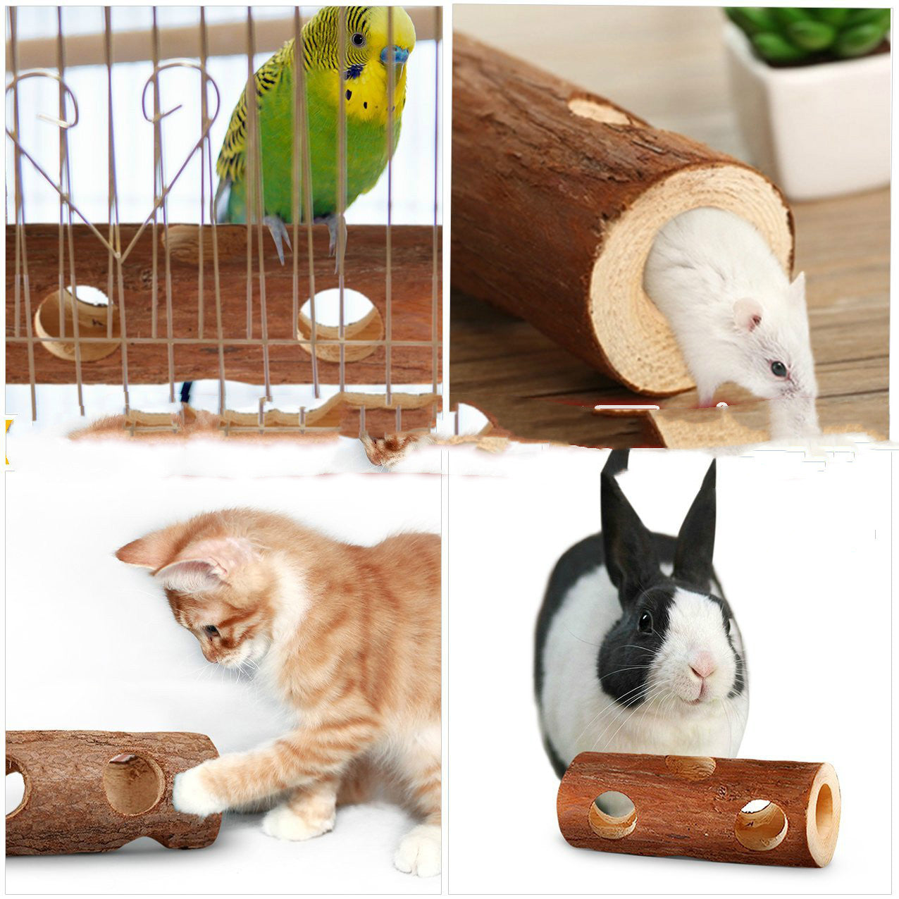 Hamster Solid Wood Pipe Bird Platform Rabbit Molar Dogs And Cats Toy Tree Tube